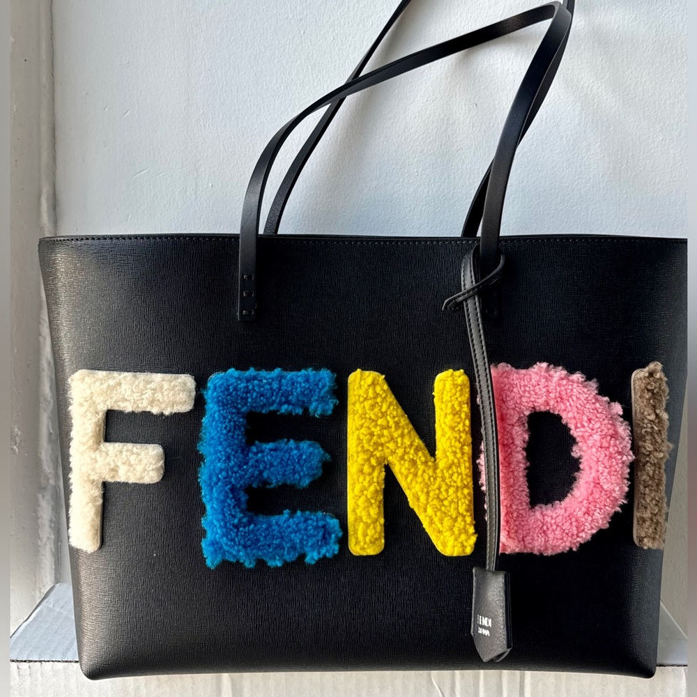 Fendi Shearling Logo Tote Bag